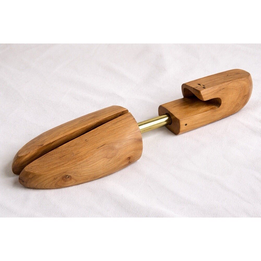 Vintage Wooden Shoe Stretcher Adjustable Shoe Tree Cedar Wood Metal Mechanism